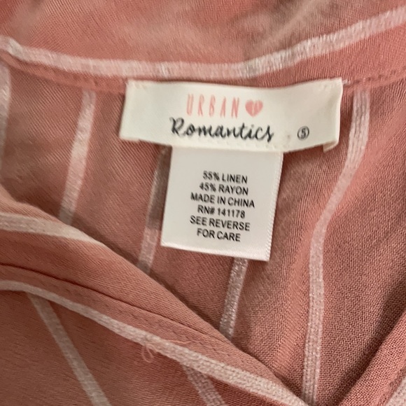 Linen urban romantics tie front button detail top - Picture 2 of 5